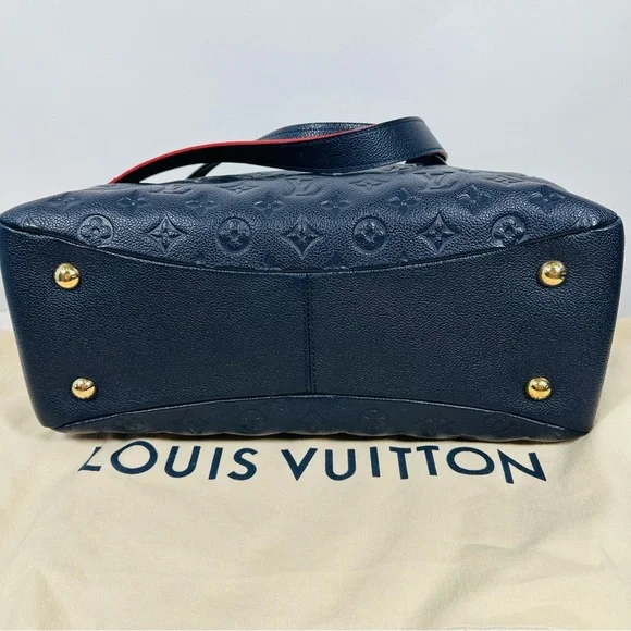 Louis Vuitton Ponthieu Handbag Monogram Empreinte Leather PM Blue Marine Rouge - Picture 9 of 16